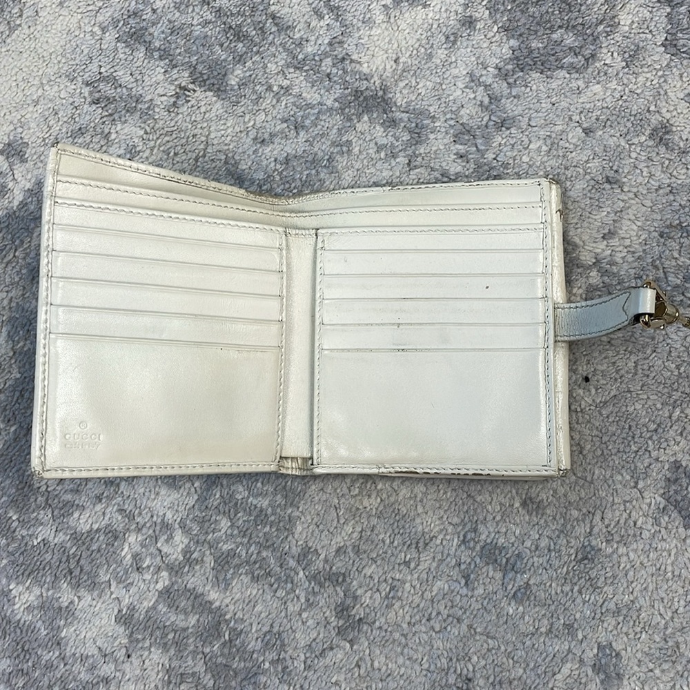 Gucci Guccissima Leather GG Logo Compact Bifold Wallet Piston Jackie Ivory - Picture 11 of 17